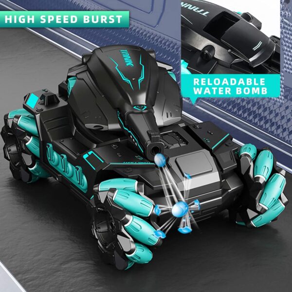 Tanque RC eléctrico 2,4G con bomba de agua y rotación de 360°